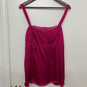 WHBM Silk Magenta Camisole Tank - Large